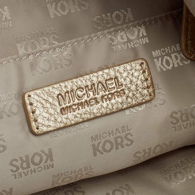 Pre Owned MICHAEL Michael Kors Gold Leather Large Shoulder Bag