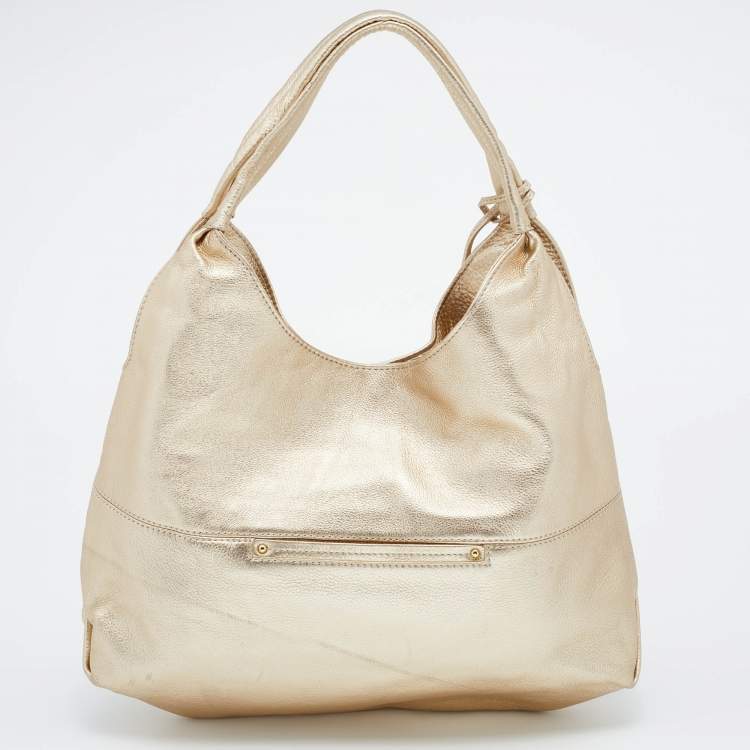 Pre Owned MICHAEL Michael Kors Gold Leather Large Shoulder Bag