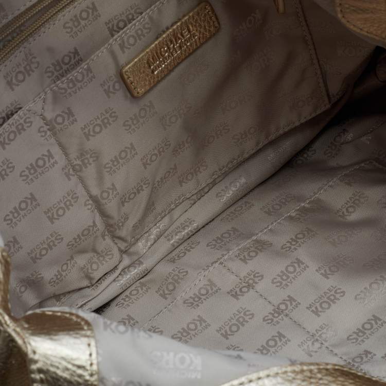 Pre Owned MICHAEL Michael Kors Gold Leather Large Shoulder Bag