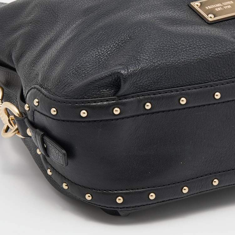Pre Owned MICHAEL Michael Kors Black Leather Large Big Valley Hobo