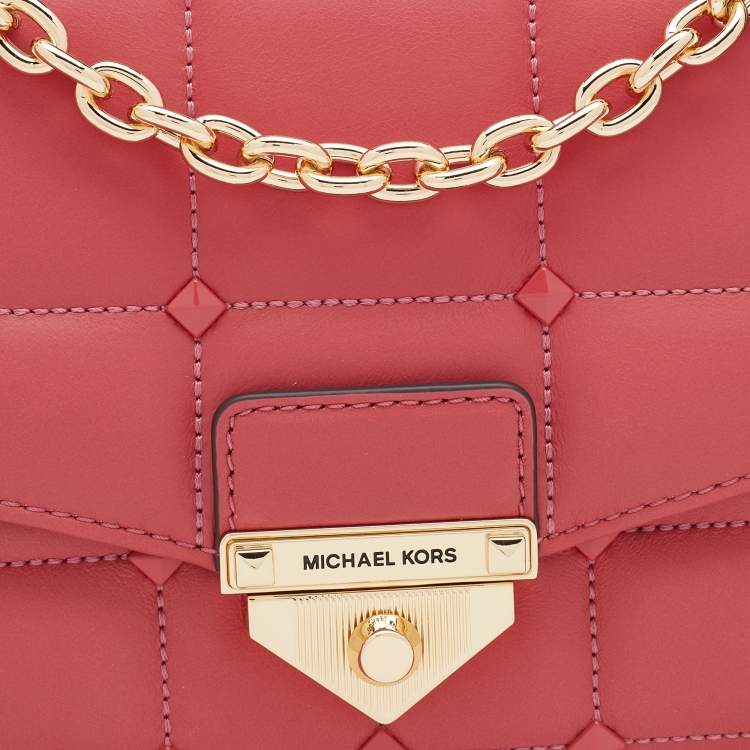 Pre Owned MICHAEL Michael Kors Pink Quilted Leather Large Soho Shoulder Bag