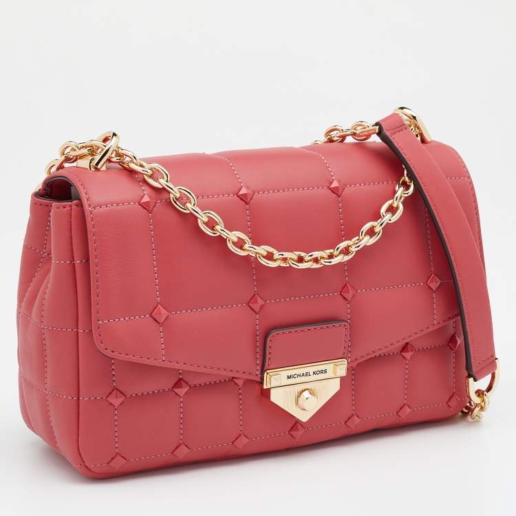 Pre Owned MICHAEL Michael Kors Pink Quilted Leather Large Soho Shoulder Bag
