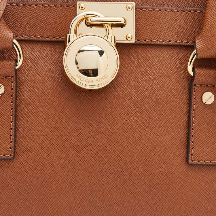 Pre Owned MICHAEL Michael Kors Brown Leather East/West Hamilton Satchel