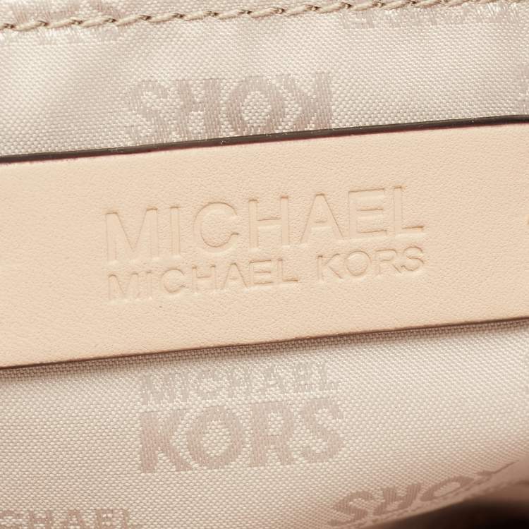 Pre Owned MICHAEL Michael Kors Purple Leather Top Zip Jet Set Tote