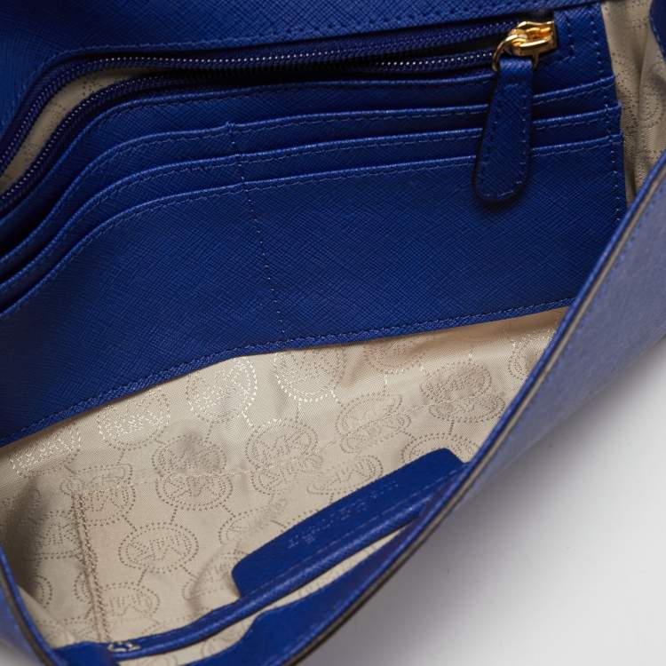 Pre Owned MICHAEL Michael Kors Blue Leather Tilda Clutch Bag