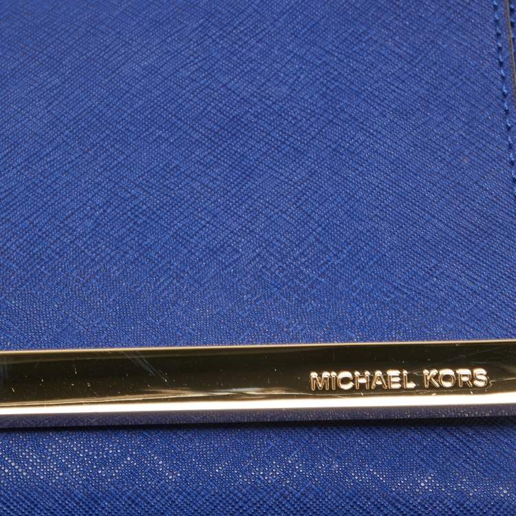 Pre Owned MICHAEL Michael Kors Blue Leather Tilda Clutch Bag