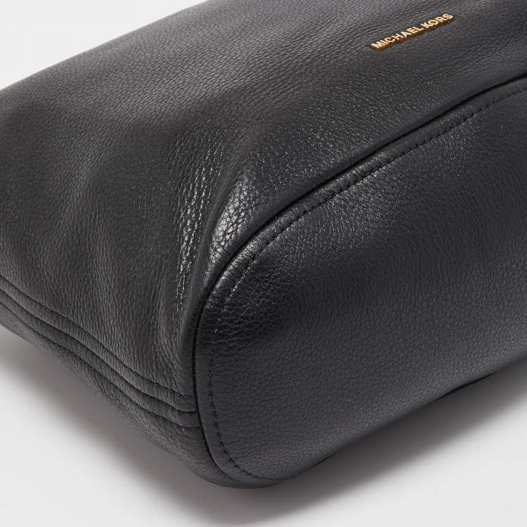 Pre Owned MICHAEL Michael Kors Black Leather Large Lupita  Hobo 