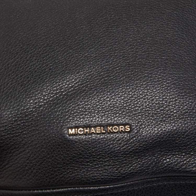 Pre Owned MICHAEL Michael Kors Black Leather Large Lupita  Hobo 