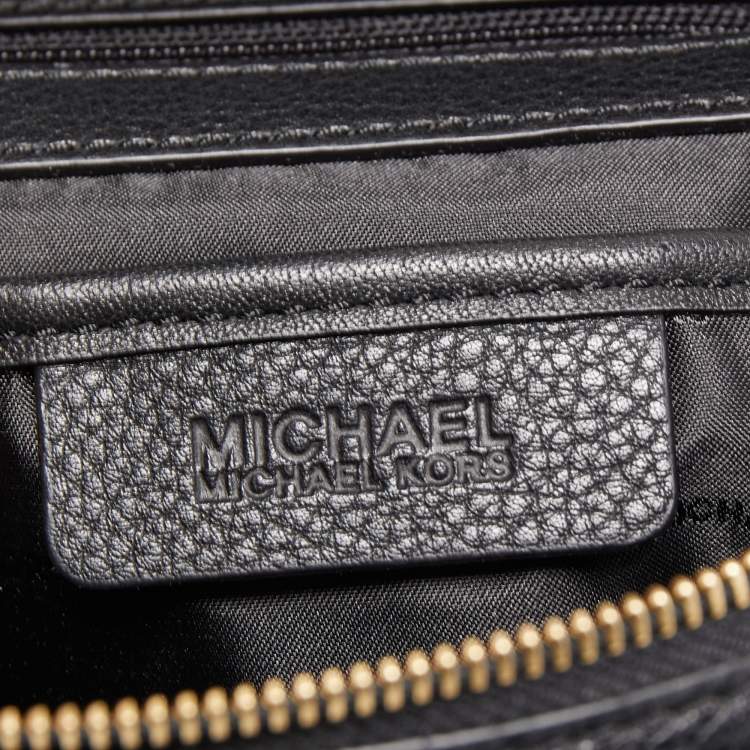 Pre Owned MICHAEL Michael Kors Black Leather Large Lupita  Hobo 