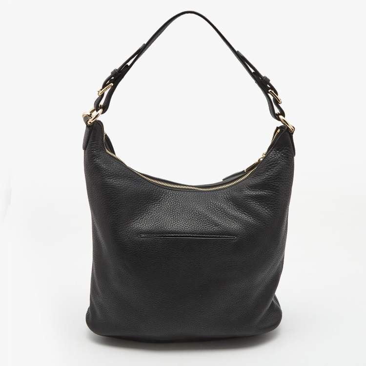 Pre Owned MICHAEL Michael Kors Black Leather Large Lupita Hobo