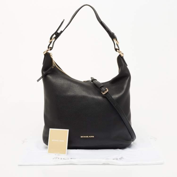 Pre Owned MICHAEL Michael Kors Black Leather Large Lupita Hobo