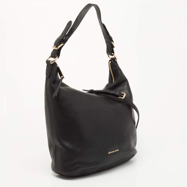 Pre Owned MICHAEL Michael Kors Black Leather Large Lupita Hobo