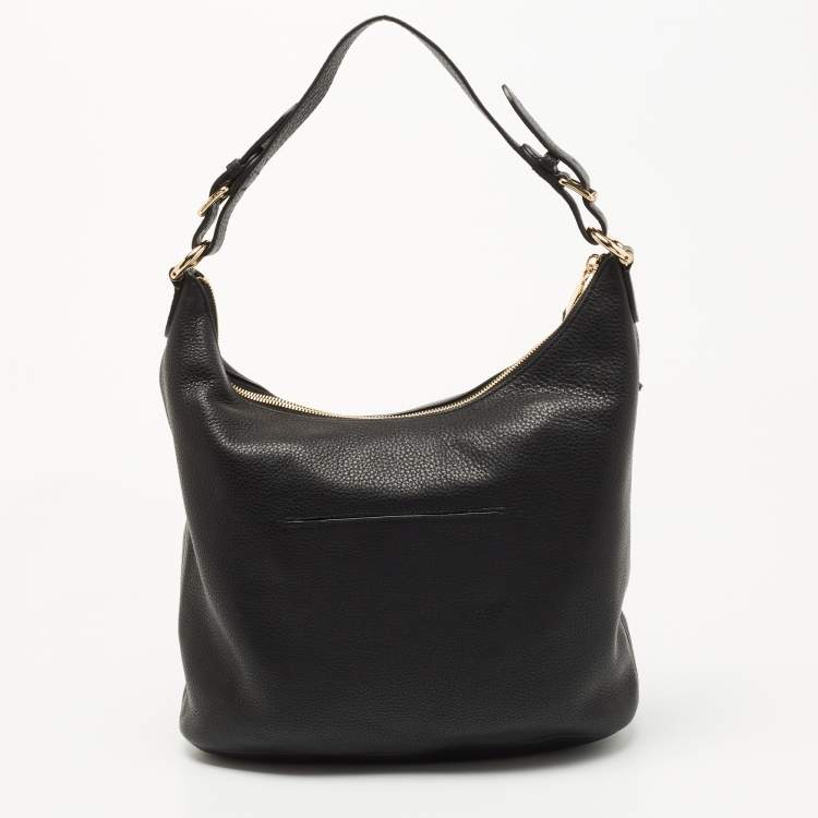 Pre Owned MICHAEL Michael Kors Black Leather Large Lupita Hobo
