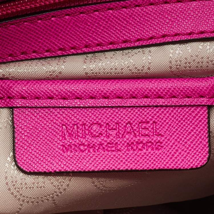 Pre Owned MICHAEL Michael Kors Pink Leather Large Hamilton North South Tote