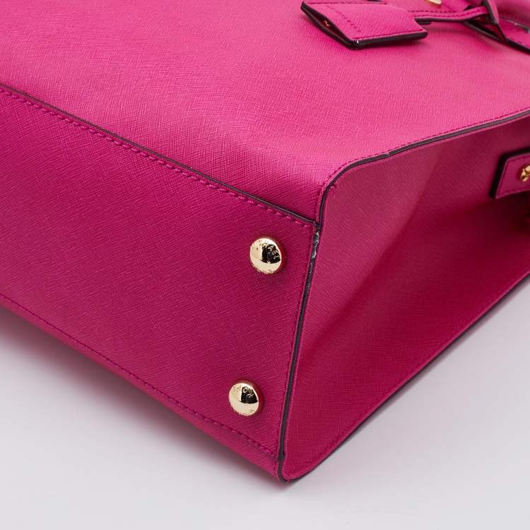 Pre Owned MICHAEL Michael Kors Pink Leather Large Hamilton North South Tote
