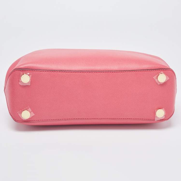 Pre Owned MICHAEL Michael Kors Coral Pink Leather Medium Florence Satchel