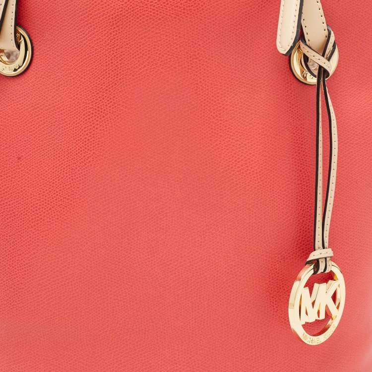 مملوكة مسبقًا MICHAEL Michael Kors Watermelon Leather Medium Jet Set Tote