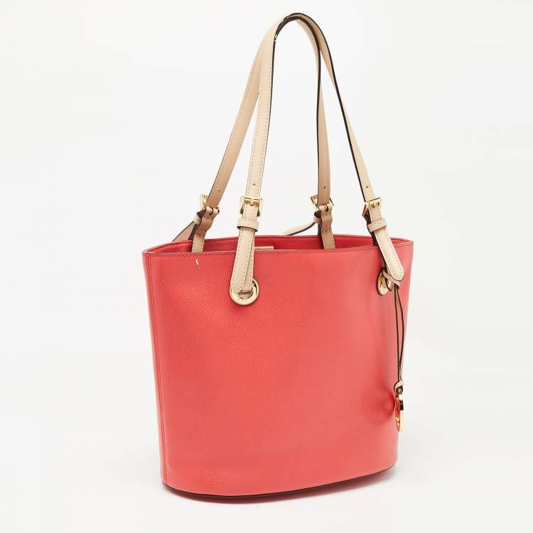 مملوكة مسبقًا MICHAEL Michael Kors Watermelon Leather Medium Jet Set Tote