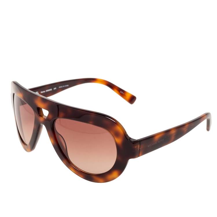 Pre Owned MICHAEL Michael Kors Brown Havana Marisa Aviator Gradient Sunglasses