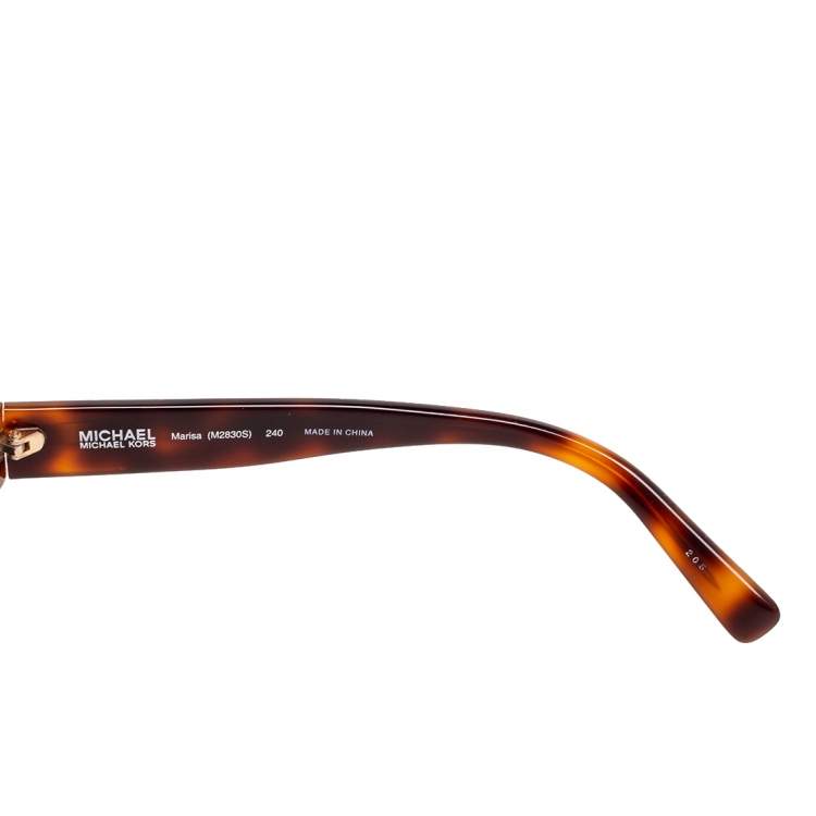Pre Owned MICHAEL Michael Kors Brown Havana Marisa Aviator Gradient Sunglasses