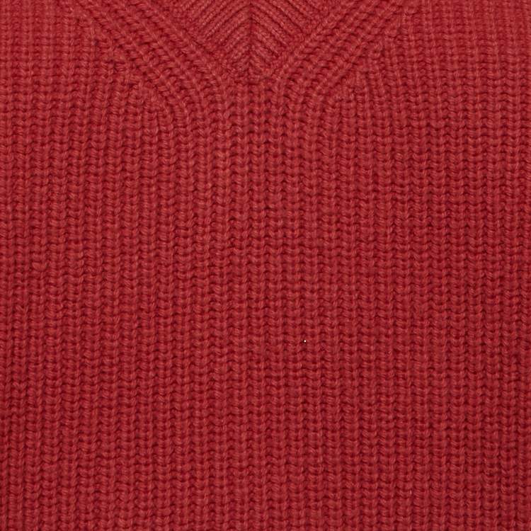 Pre Owned MICHAEL Michael Kors Red Rib Knit Jumper XL