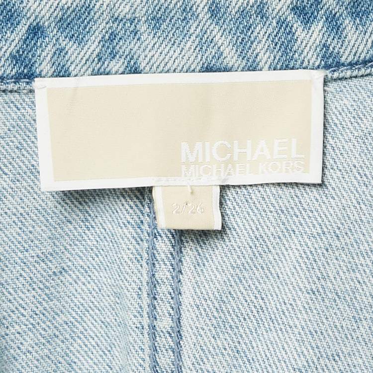 Pre Owned MICHAEL Michael Kors Blue Denim Mini Dress S