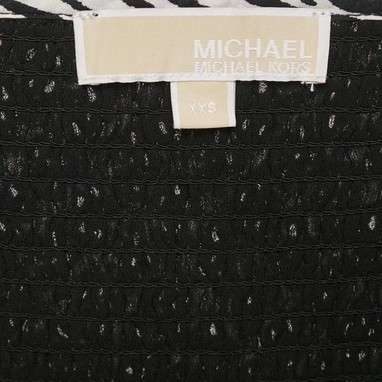 Pre Owned MICHAEL Michael Kors Black Broderie Anglaise Cotton Smocked Mini Dress XXS