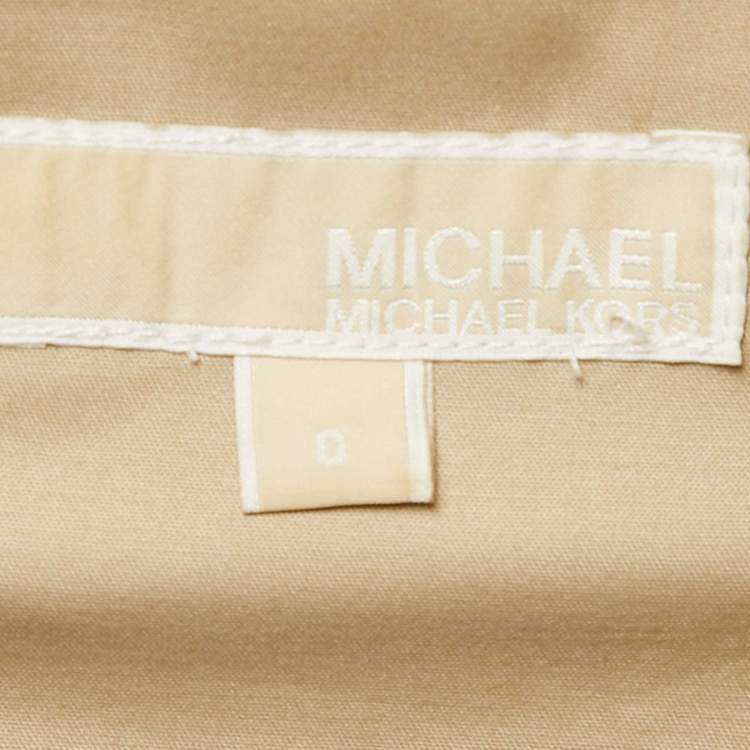 Pre Owned MICHAEL Michael Kors Beige Cotton Belted Mini Dress XS