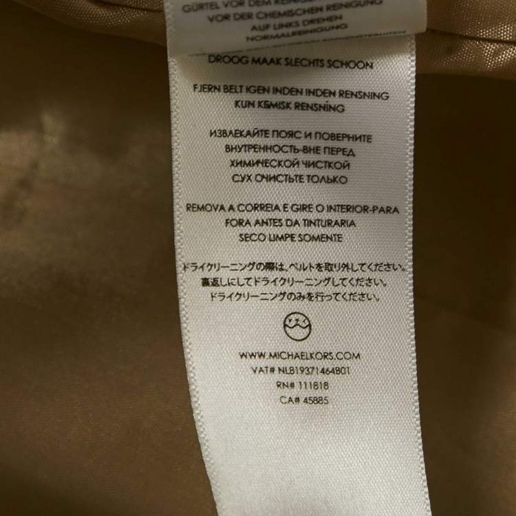 Pre Owned MICHAEL Michael Kors Beige Cotton Belted Mini Dress XS