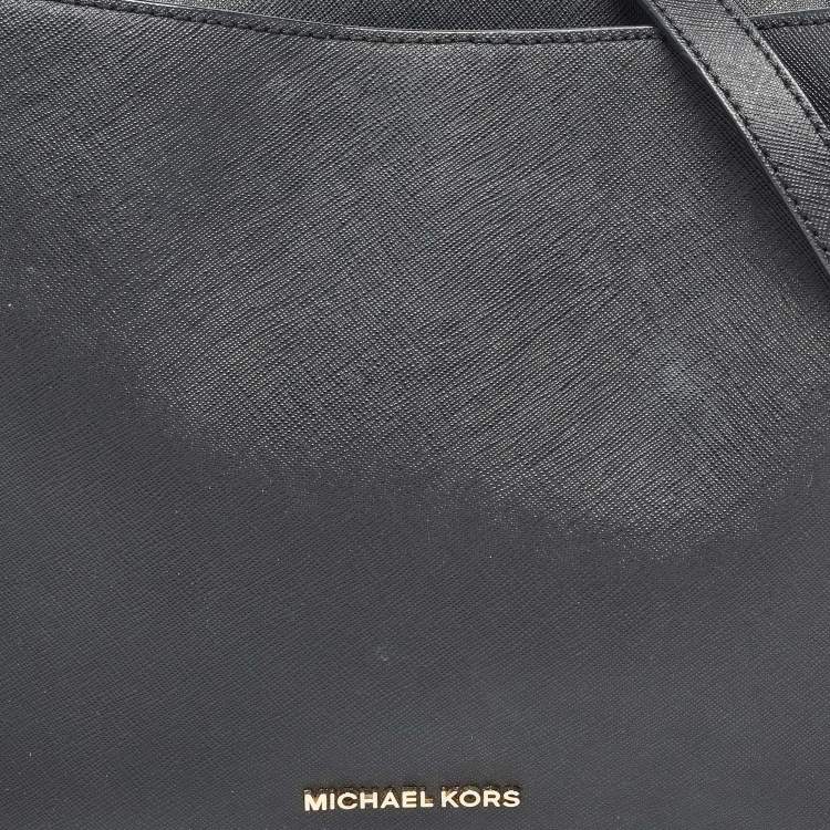 Pre Owned MICHAEL Michael Kors Black Saffiano Leather Portia Top Handle Bag
