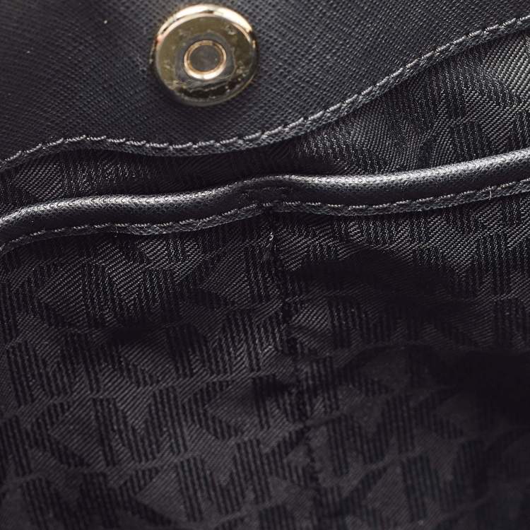 Pre Owned MICHAEL Michael Kors Black Saffiano Leather Portia Top Handle Bag