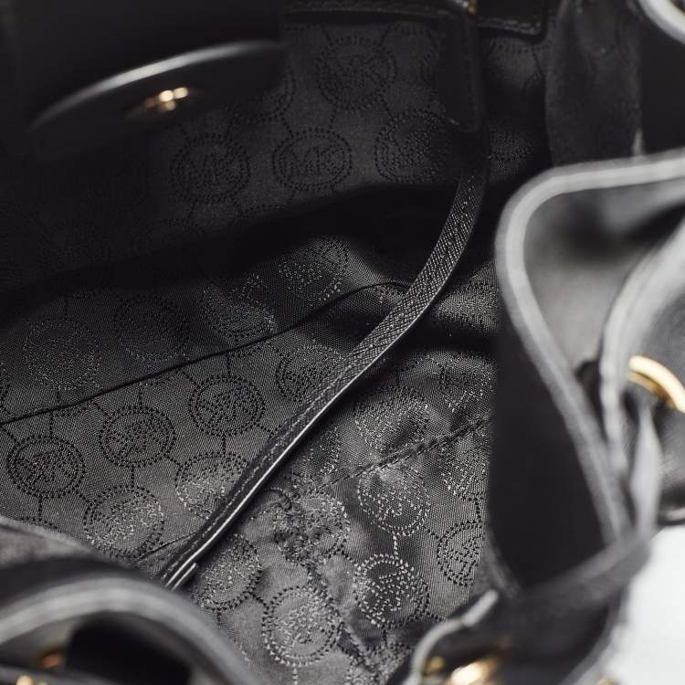Pre Owned MICHAEL Michael Kors Black Leather Medium Hamilton East West Satchel