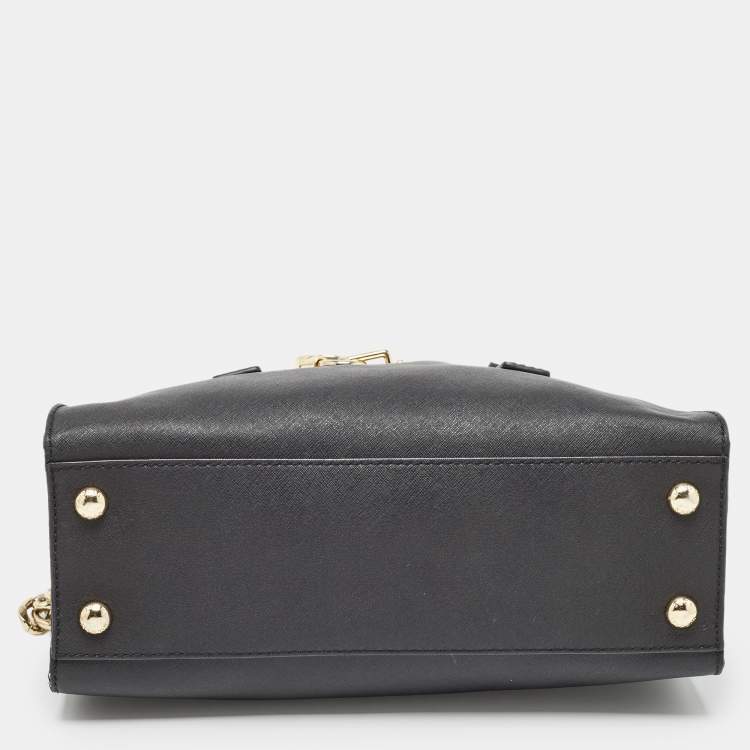 Pre Owned MICHAEL Michael Kors Black Leather Medium Hamilton East West Satchel