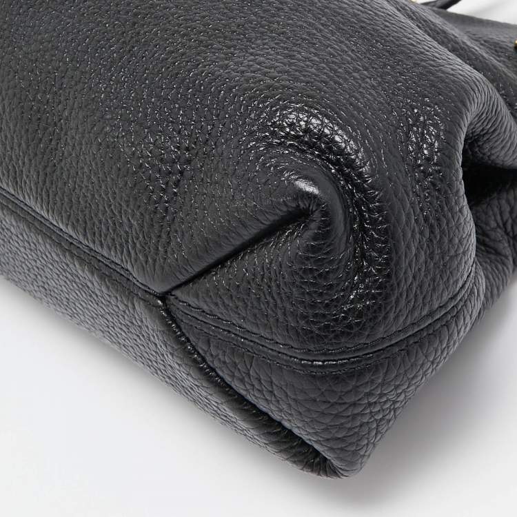 Pre Owned MICHAEL Michael Kors Black Pebbled Leather Chain Shoulder Bag
