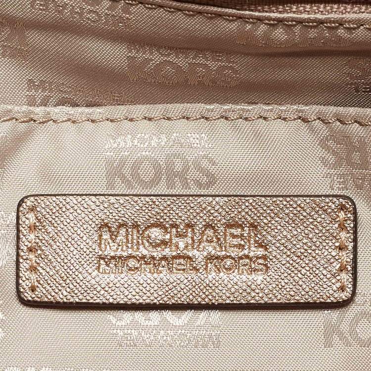 Pre Owned MICHAEL Michael Kors Gold Leather Satchel
