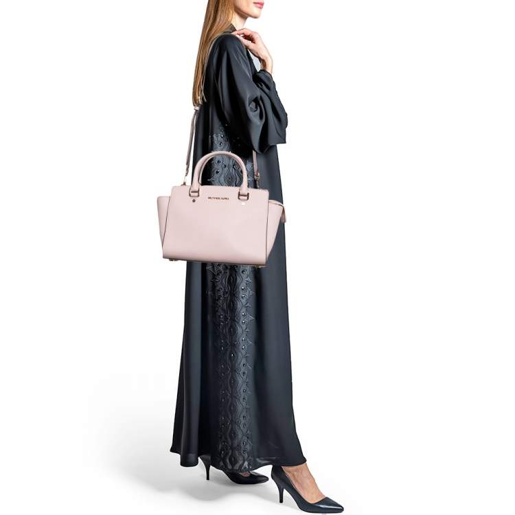 Pre Owned MICHAEL Michael Kors Pink Leather Medium Selma Satchel