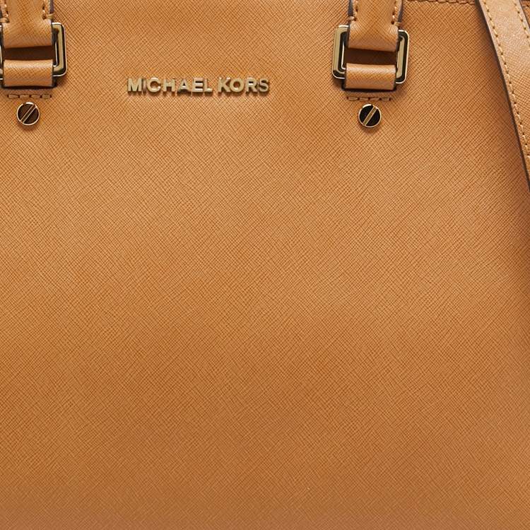 Pre Owned MICHAEL Michael Kors Beige Leather Large Selma Tote