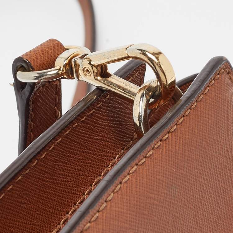 Pre Owned MICHAEL Michael Kors Brown Leather Small Selma Crossbody Bag