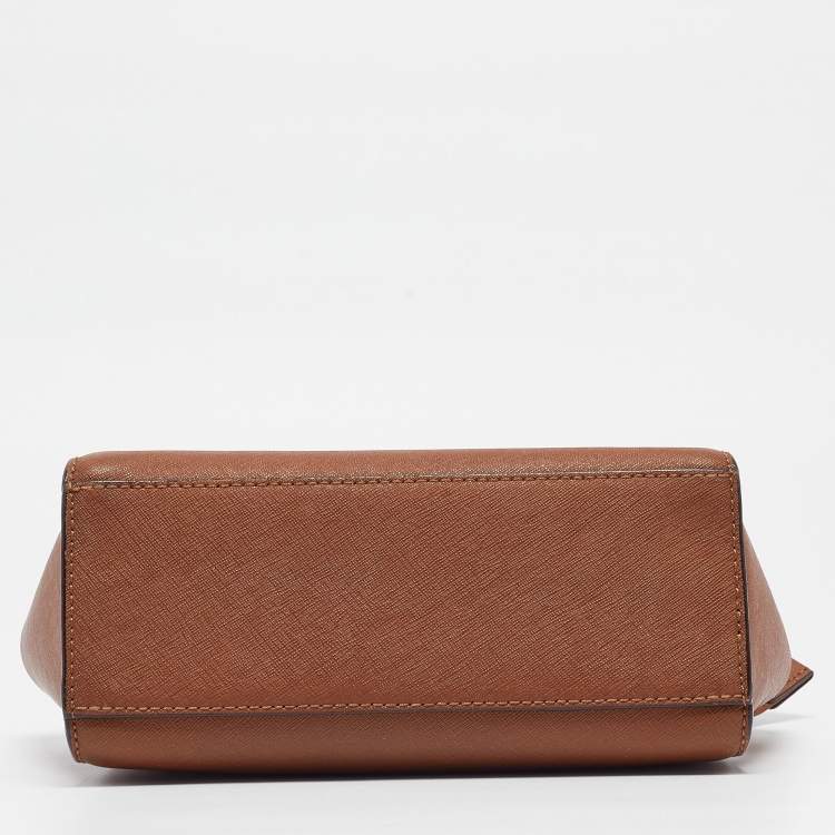 Pre Owned MICHAEL Michael Kors Brown Leather Small Selma Crossbody Bag