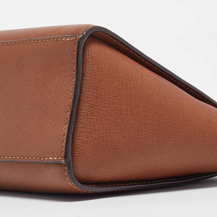 Pre Owned MICHAEL Michael Kors Brown Leather Small Selma Crossbody Bag