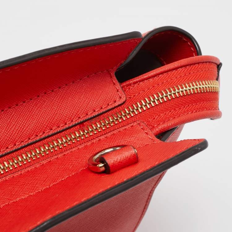 Pre Owned MICHAEL Michael Kors Red Saffiano Leather Large Selma Tote