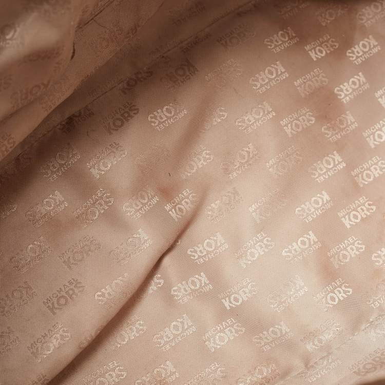 Pre Owned MICHAEL Michael Kors Brown/Beige Signature Coated Canvas and Leather Emery Tote