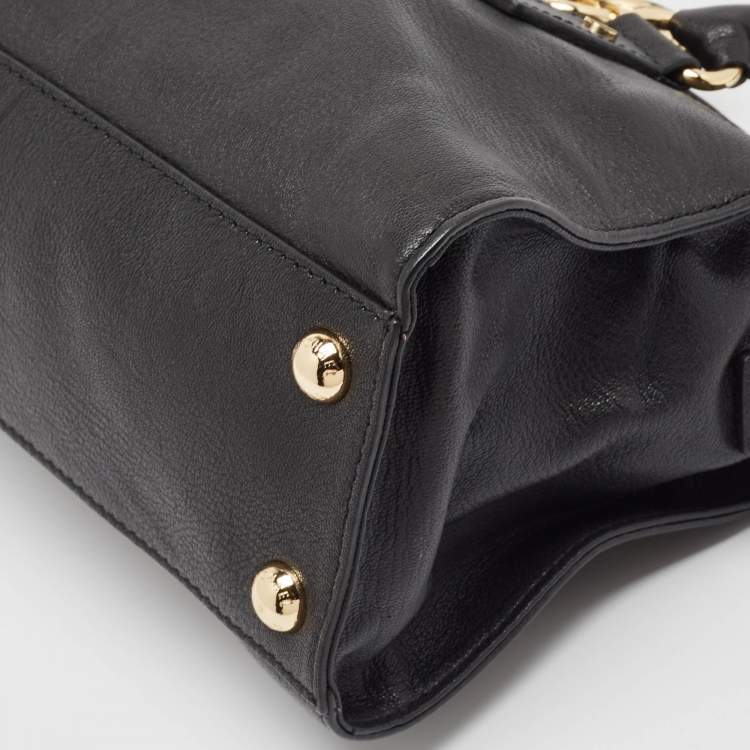 Pre Owned MICHAEL Michael Kors Black Leather Medium Hamilton East West Tote