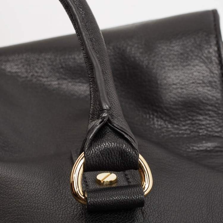 Pre Owned MICHAEL Michael Kors Black Leather Medium Hamilton East West Tote