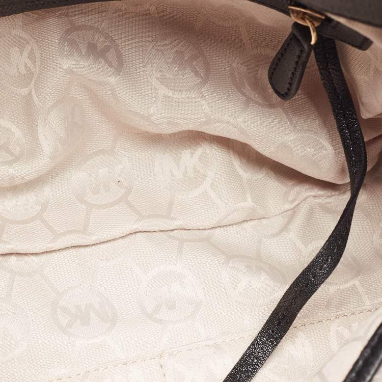 Pre Owned MICHAEL Michael Kors Black Leather Medium Hamilton East West Tote