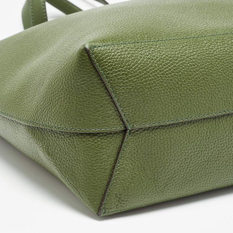 Pre Owned MICHAEL Michael Kors Green Leather XL East West Eliza Tote