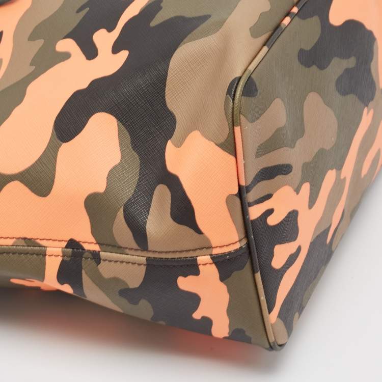 Pre Owned MICHAEL Michael Kors Multicolor Camouflage Leather Large Jet Set Travel Tote