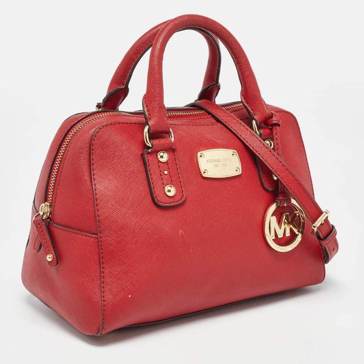 Pre Owned MICHAEL Michael Kors Red Leather Satchel