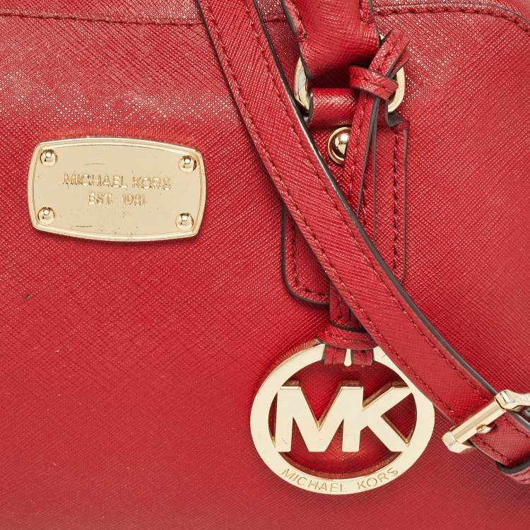 Pre Owned MICHAEL Michael Kors Red Leather Satchel