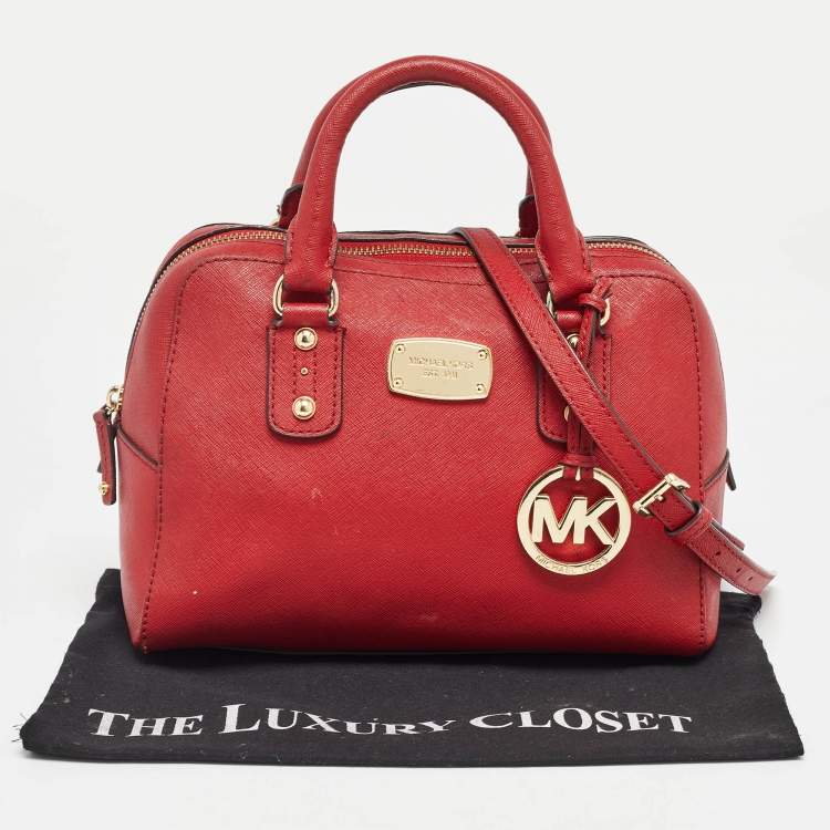 Pre Owned MICHAEL Michael Kors Red Leather Satchel